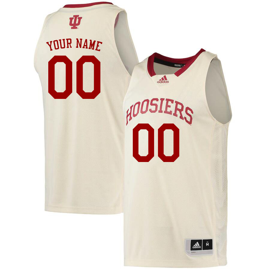 Custom Indiana Hoosiers Name And Number College Basketball Jerseys Stitched-Cream - Click Image to Close